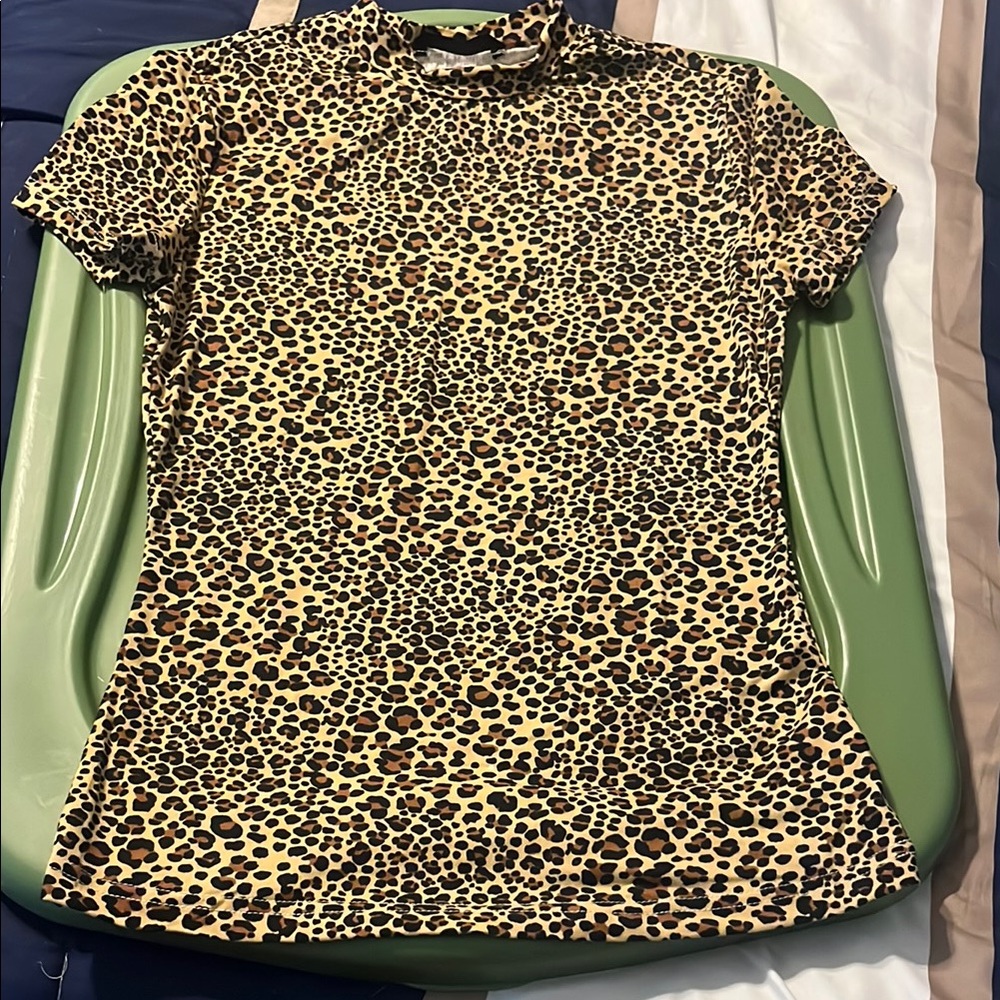 SHEIN Leopard Print Top - Brown and Black